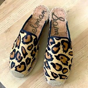 Sam Edelman Kerry Espadrille Leopard Print Mules